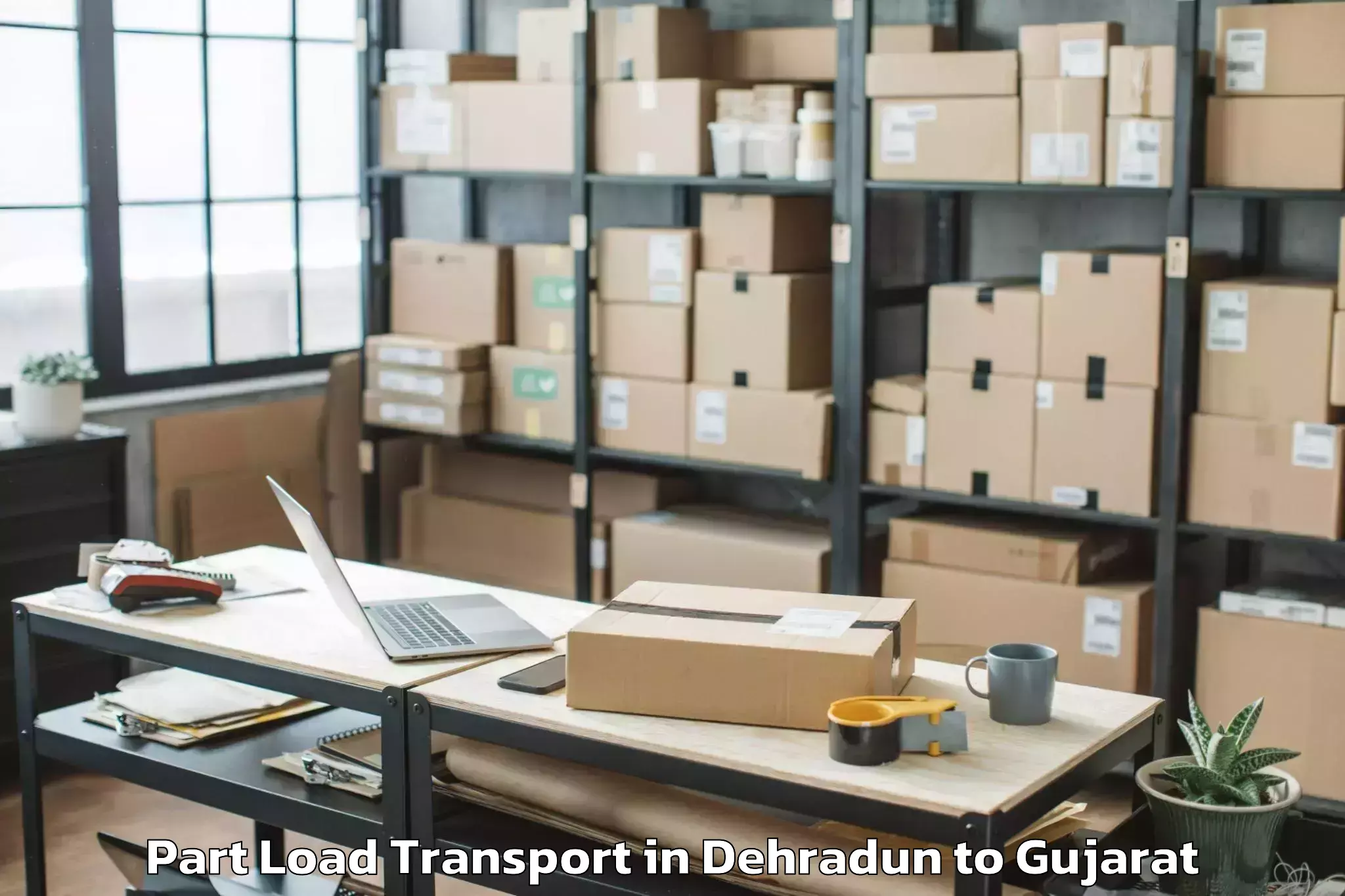 Book Your Dehradun to Mendarda Part Load Transport Today